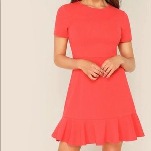 Short sleeve peplum dress